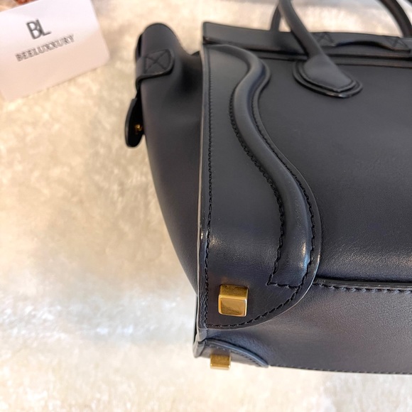 π Celine Micro Luggage π Navy Blue GHW Tote Bag - Picture 9 of 15